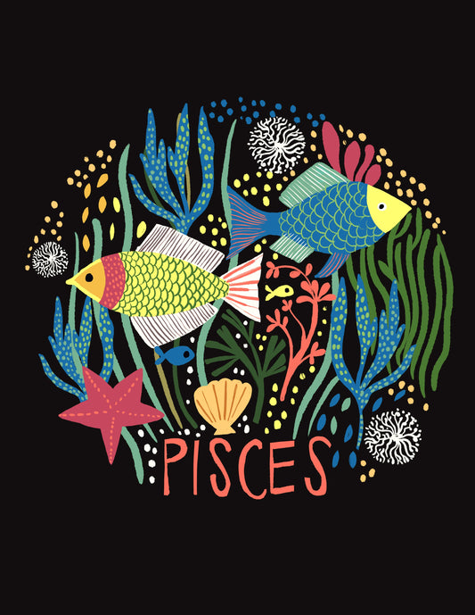 Pisces Zodiac Greeting Card - R