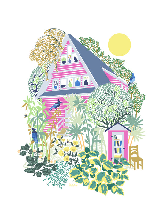 Pink House Art Print - R